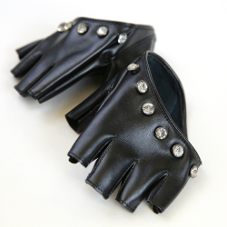 Fashion half finger gloves with crystals