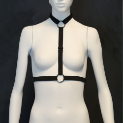 Curea Body Harness Lucrată Manual cu Inele Grafit