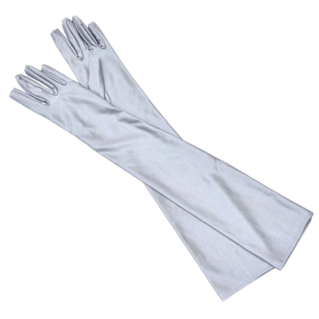 Elegant Long Grey Lycra Gloves - The Perfect Style Accessory