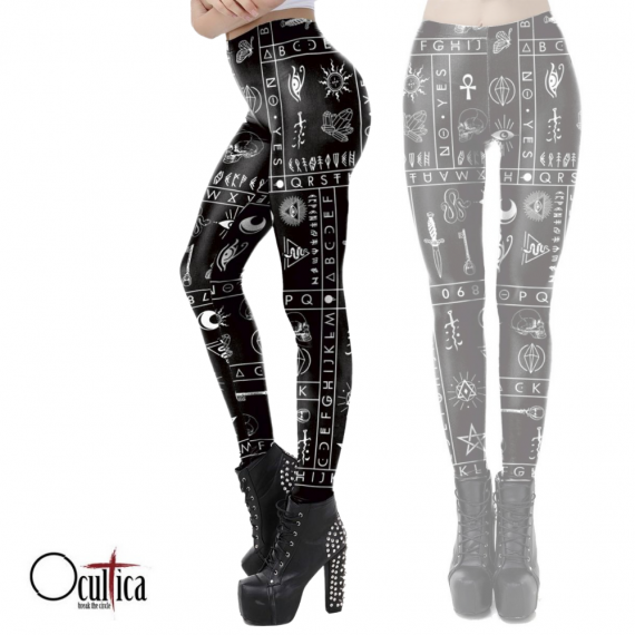 Womens's leggings with symbols and letters print