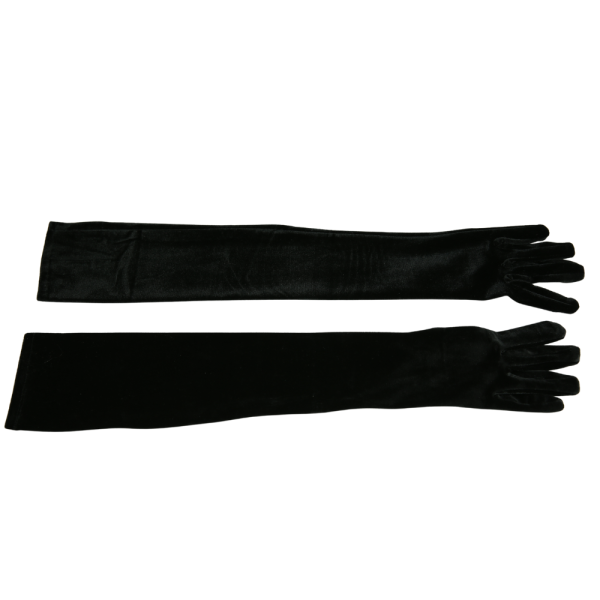 Long Plush Gloves in Black - Elegance and Comfort in One