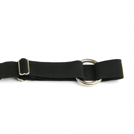 Handmade Black Elastic Belt Set with Silver Accents – 2 Pieces