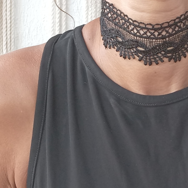 Handmade Black Lace Choker Necklace | Adjustable Elegant Choker for Women