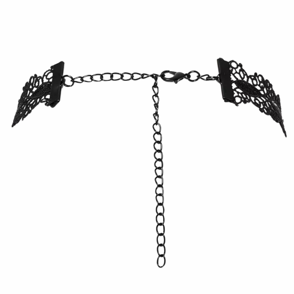 Colier Choker Negru de Lux cu Floare 3D din Mărgele