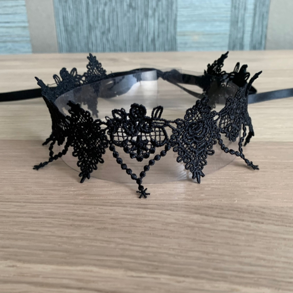 Black Lace Choker - Handmade Elegant Adjustable Choker Necklace for Women