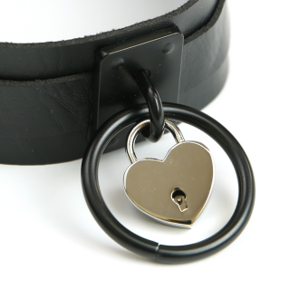 Punk choker with hoop and heart