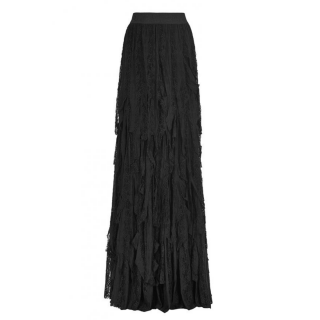 Black lace floor length skirt