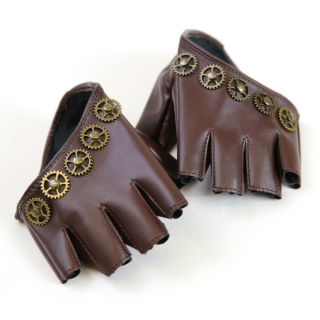 Brown steampunk fingerless gloves