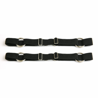 Handmade Black Elastic Belt Set with Silver Accents – 2 Pieces