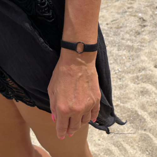 Black handmade harness bracelet for women