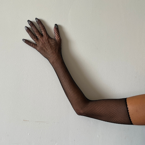 Elegant Long Black Mesh Gloves: Redefine Trends with Your Style