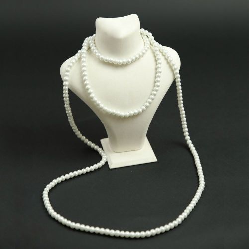 White Pearl Necklace, 180 cm Long - Classic Elegance