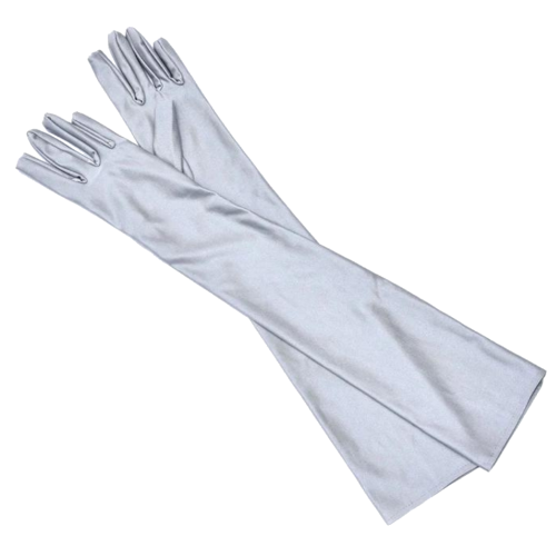 Елегантни дълги сиви ръкавици от ликра