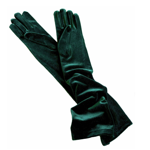 Елегантни дълги зелени плюшени ръкавици