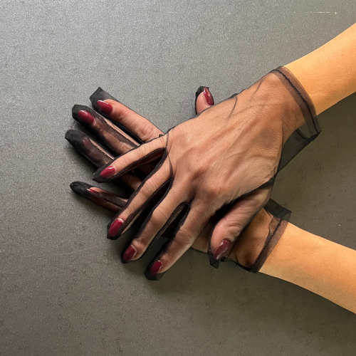 Short Black Tulle Gloves - Refined Elegance with KORSET BG