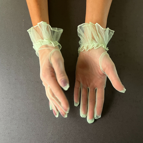 Elegant Short Women's Reseda Tulle Gloves | Shop Now!