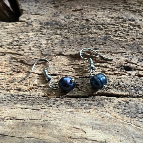 Elegant Blue Pearl Earrings - Natural Pearls for Every Style
