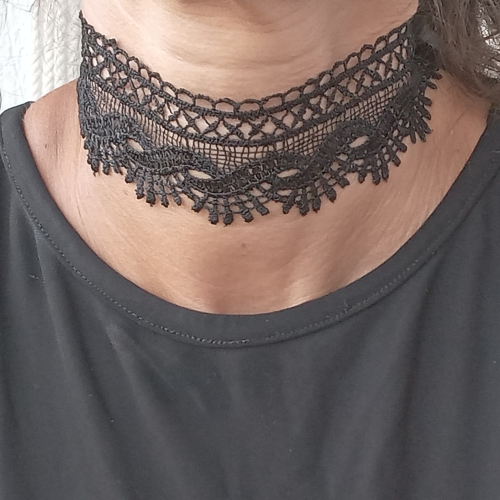 Handmade Black Lace Choker Necklace | Adjustable Elegant Choker for Women