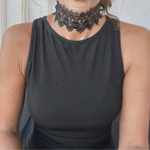 Handmade Lace Choker Necklace | Elegant Black Choker for Women | Adjustable Design