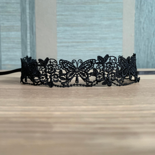 Black Lace Butterfly Choker Necklace for Women