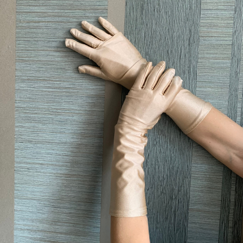 Beige Lycra Gloves: Elegant Style & Comfort!